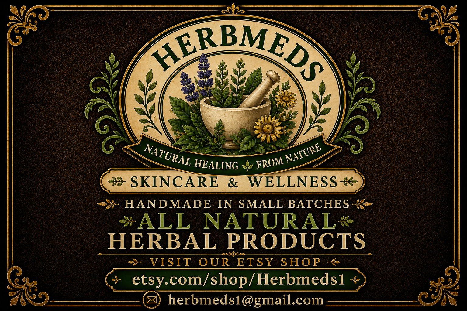 HerbMeds all natural herbal products brand graphic