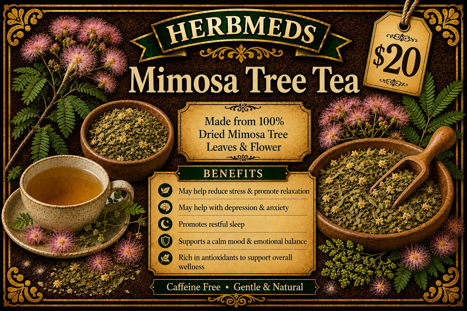 HerbMeds Mimosa Tree Tea product display