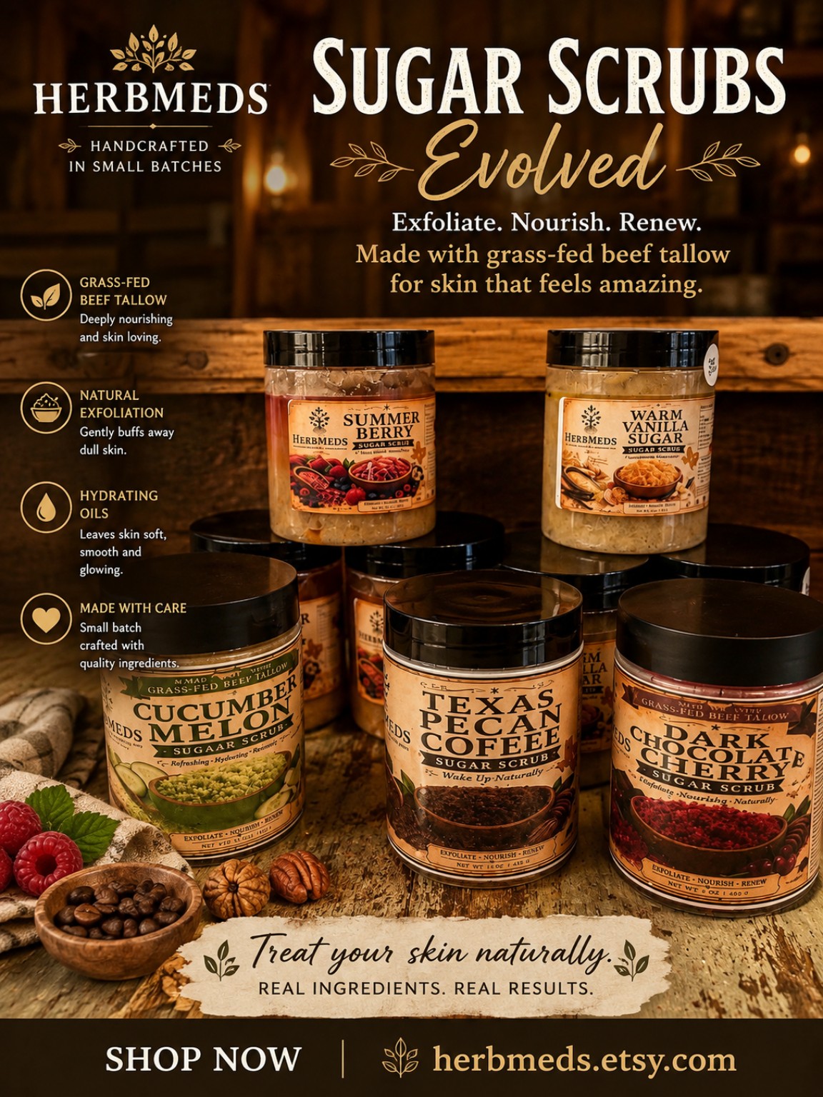 HerbMeds Sugar Scrubs Evolved collection